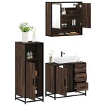 vidaXL Ensemble de meubles de salle de bain 3 Pièces Chêne marron