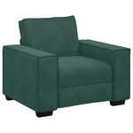 vidaXL Ensemble de canapés 3 Pièces avec coussins Vert foncé Velours