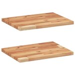 vidaXL Étagères flottantes 2 Pièces 40x30x2 cm acacia massif à l'huile