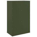 vidaXL Buffet vert olive 67x39x107 cm acier