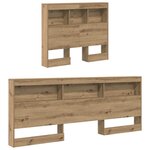 vidaXL Tête de lit de rangement avec étagère chêne artisanal 90 cm