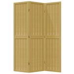 vidaXL Cloison de séparation 3 panneaux marron bois paulownia massif