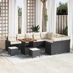 vidaXL Ensemble de canapé de jardin 12 Pièces Noir polyrotin