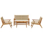 vidaXL Chaises de jardin avec table 4 Pièces Beige 90 x 45 x 40 cm