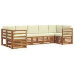 vidaXL Ensemble de canapés d'extérieur 7 pc Naturel et Crème