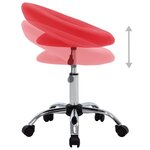 Chaise fauteuil siège de travail roulante similicuir rouge 02_0024080