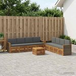 vidaXL Ensemble de canapés d'extérieur 9 pc Naturel et Anthracite