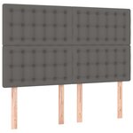 vidaXL Tête de lit à LED Gris 144x5x118/128 cm Similicuir