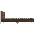 vidaXL Cadre de lit chêne marron 180x200 cm bois d'ingénierie et métal