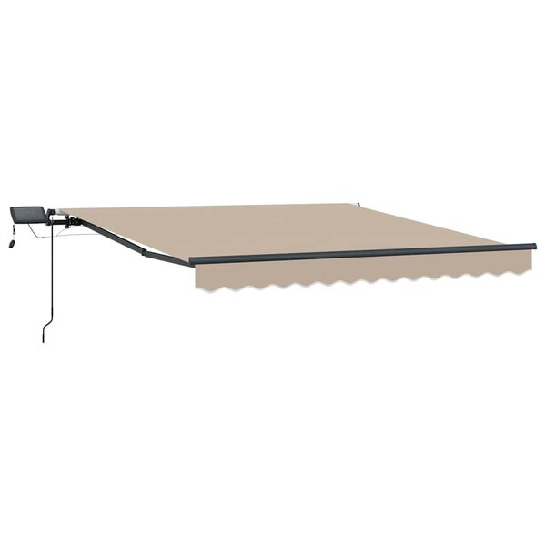 vidaXL Auvent Rétractable Beige 350 x 250 cm tissu