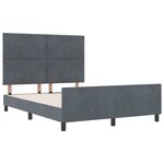 vidaXL Cadre de lit avec tête de lit Gris foncé 140 x 200 cm Velours