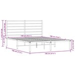 vidaXL Cadre de lit métal sans matelas avec tête de lit noir 140x190cm