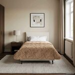 vidaXL Duvet d'hiver Taupe 140 x 220 cm Microfibre et polaire Teddy
