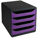 Module De Classement Big Box 4 Tiroirs Iderama - Violet - Exacompta