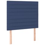 vidaXL Sommier à lattes de lit et matelas et LED Bleu 90x200 cm Tissu