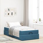 vidaXL Cadre de lit avec matelas avec matelas 2 Pièces Bleu Velours