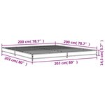 vidaXL Cadre de lit chêne sonoma 200x200 cm bois d'ingénierie et métal