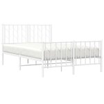 vidaXL Cadre de lit métal sans matelas et pied de lit blanc 120x190 cm
