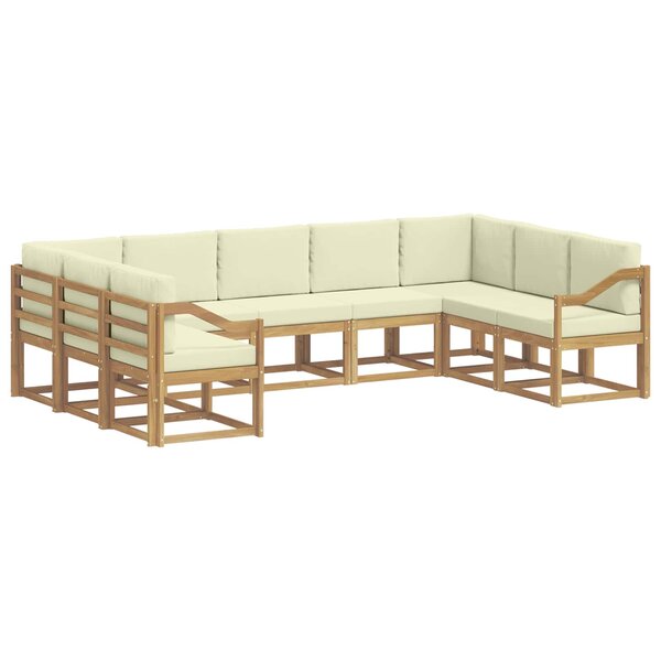 vidaXL Ensemble de canapés d'extérieur 9 pc Blanc et crème