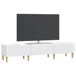 vidaXL Meuble TV Blanc 147 x 34 5 x 30 cm Bois d'ingénierie