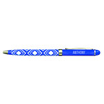 Stylo fin en métal laqué bleu - Anthony