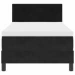 Lit avec Sommier à Ressorts et Matelas & LED Noir 90x190 cm Velours