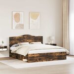vidaXL Cadre de lit Chêne fumé 180 x 200 cm Pin massif