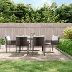 vidaXL Chaises de jardin et coussins lot de 6 marron 54x61x83 cm rotin