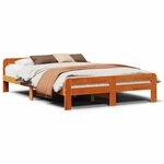 vidaXL Cadre de lit sans matelas cire marron 140x200cm bois pin massif