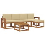 vidaXL Ensemble de canapés d'extérieur 6 Pièces Naturel et Beige