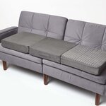 Coussin d'assise déhoussable pour canapé 3 places en suédine  Gris - HOMESCAPES