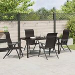vidaXL Ensemble de Jardin 5 Pièces Noir Poly Rattan