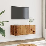 vidaXL Meubles TV muraux 2 Pièces vieux bois 80x30x30 cm
