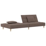 vidaXL Canapé-lit à 2 places avec deux oreillers taupe tissu