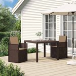 vidaXL Chaises de jardin salle à manger 2 Pièces Marron et taupe PP