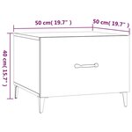 vidaXL Tables basses avec pieds en métal 2 Pièces Chêne marron 50x50x40cm