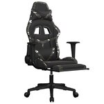 vidaXL Chaise de jeu avec repose-pied Noir et camouflage Similicuir