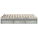 vidaXL Cadre de lit sans matelas gris béton 135x190 cm