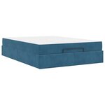 vidaXL Cadre de lit avec matelas avec matelas 2 Pièces Bleu Velours