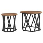 vidaXL Table d'appoint 2 Pièces Bois de récupération 50 x 50 x 40 cm