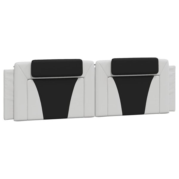 vidaXL Coussin de tête de lit Viana blanc et noir 180 cm similicuir