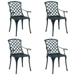 vidaXL Chaise de jardin 4 pc Vert Aluminium