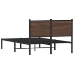 vidaXL Cadre de lit en métal avec tête de lit chêne marron 120x190 cm