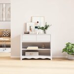 vidaXL Table console avec tiroir Drammen Blanc 89.5 x 37 x 73 cm