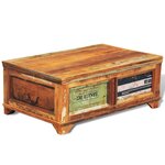vidaXL Table basse avec espace de rangement vintage Bois recyclé