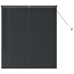 vidaXL Store de Fenêtre avec des rideaux Autre Noir 80 x 130 cm Aluminium