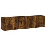 vidaXL Meubles TV muraux 2 Pièces chêne fumé 80x30x41 cm