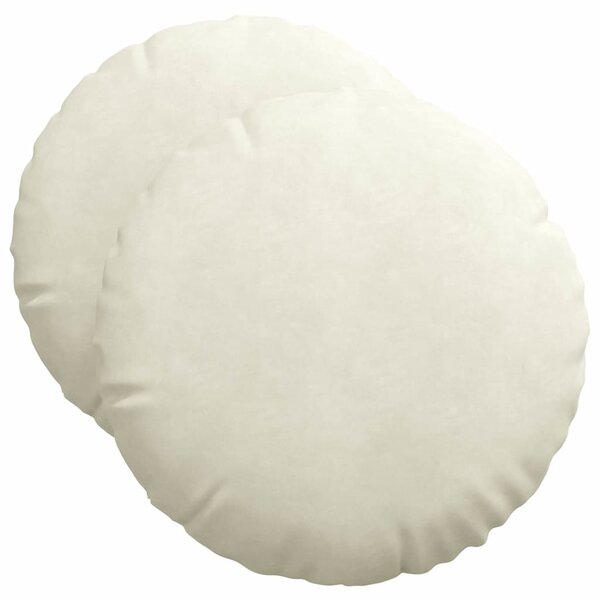 vidaXL Coussins de siège 2 pc Velours Crème Ø50 x 19 cm
