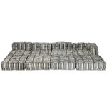 vidaXL Pouf modulaire à 4 places Gris rayé Tissu