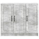 vidaXL Buffet Gris béton 89 x 34 5 x 77 cm Bois d'ingénierie